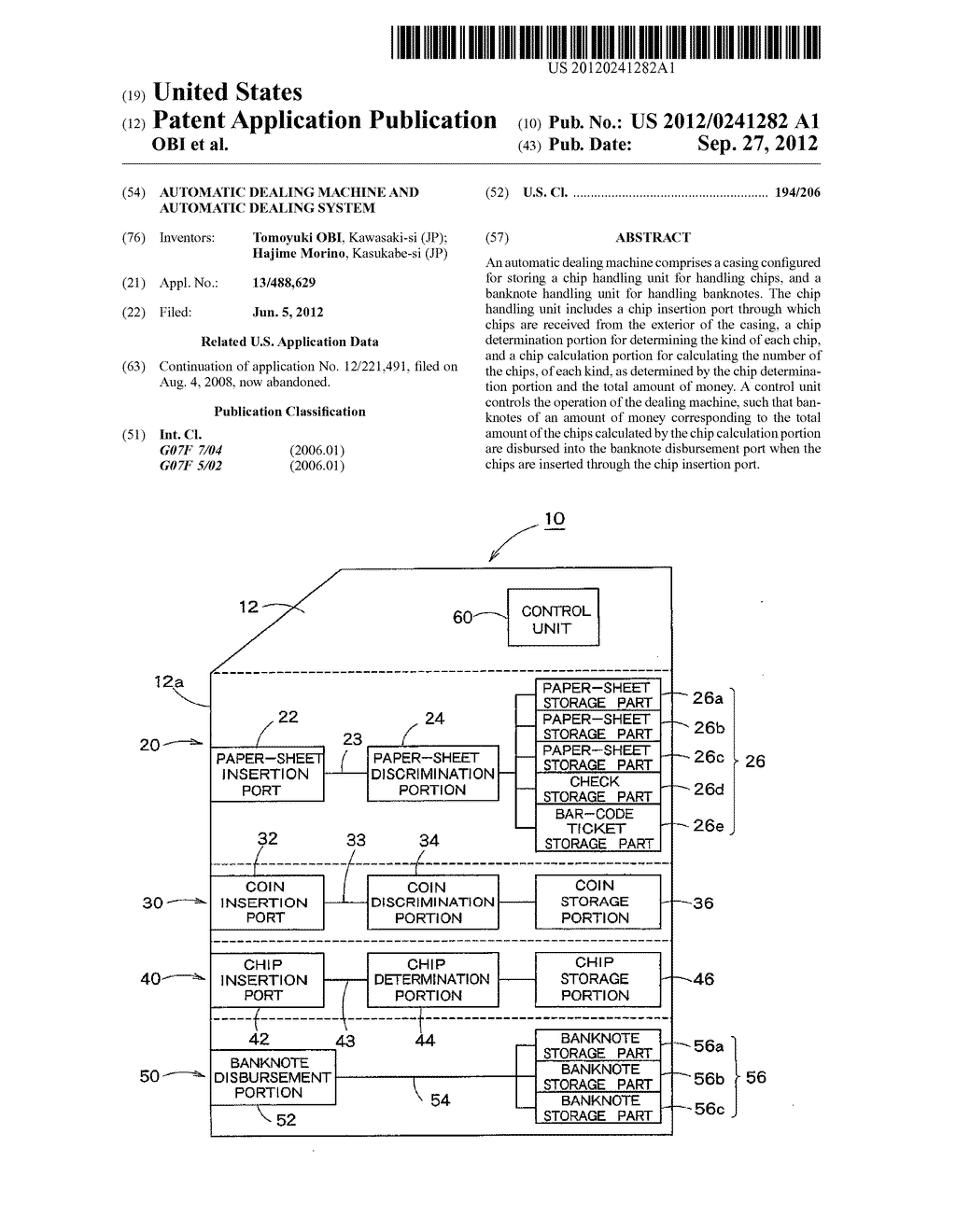 AUTOMATIC DEALING MACHINE AND AUTOMATIC DEALING SYSTEM - diagram, schematic, and image 01