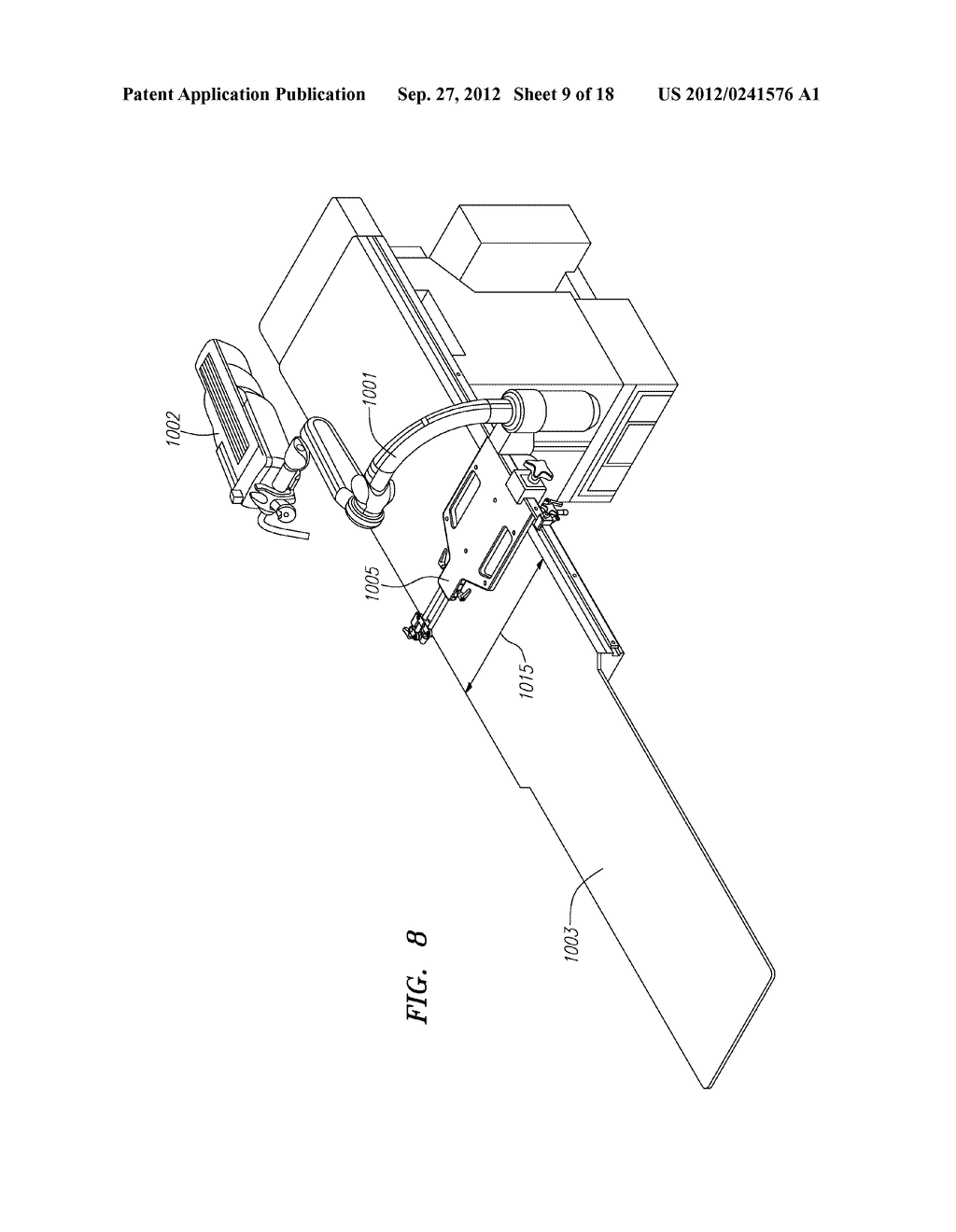 MOUNTING SUPPORT ASSEMBLY FOR SUSPENDING A MEDICAL INSTRUMENT DRIVER ABOVE     AN OPERATING TABLE - diagram, schematic, and image 10