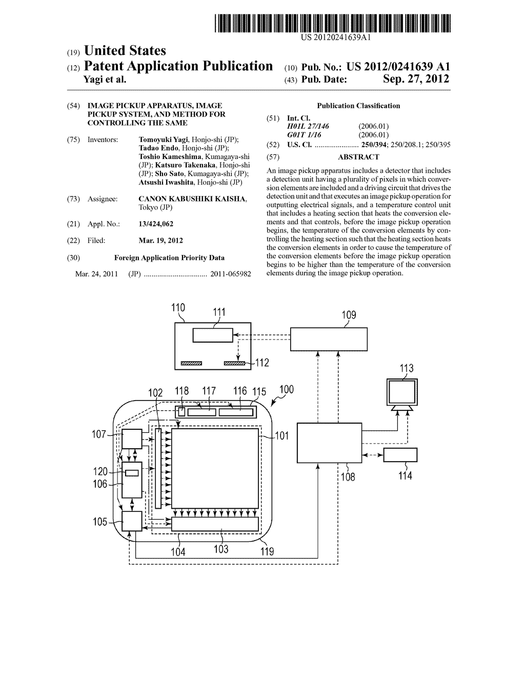 IMAGE PICKUP APPARATUS, IMAGE PICKUP SYSTEM, AND METHOD FOR CONTROLLING     THE SAME - diagram, schematic, and image 01