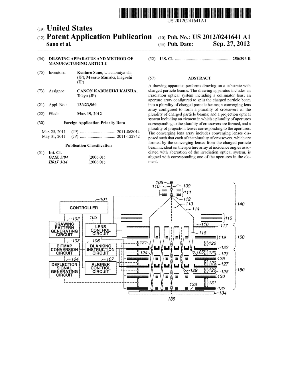 DRAWING APPARATUS AND METHOD OF MANUFACTURING ARTICLE - diagram, schematic, and image 01