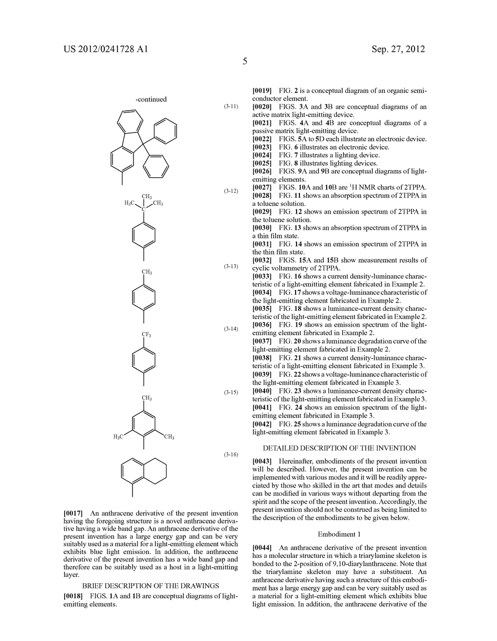 Anthracene Derivative, Light-Emitting Material, Material for     Light-Emitting Element, Composition for Coating, Light-Emitting Element,     Light-Emitting Device, and Electronic Device - diagram, schematic, and image 27