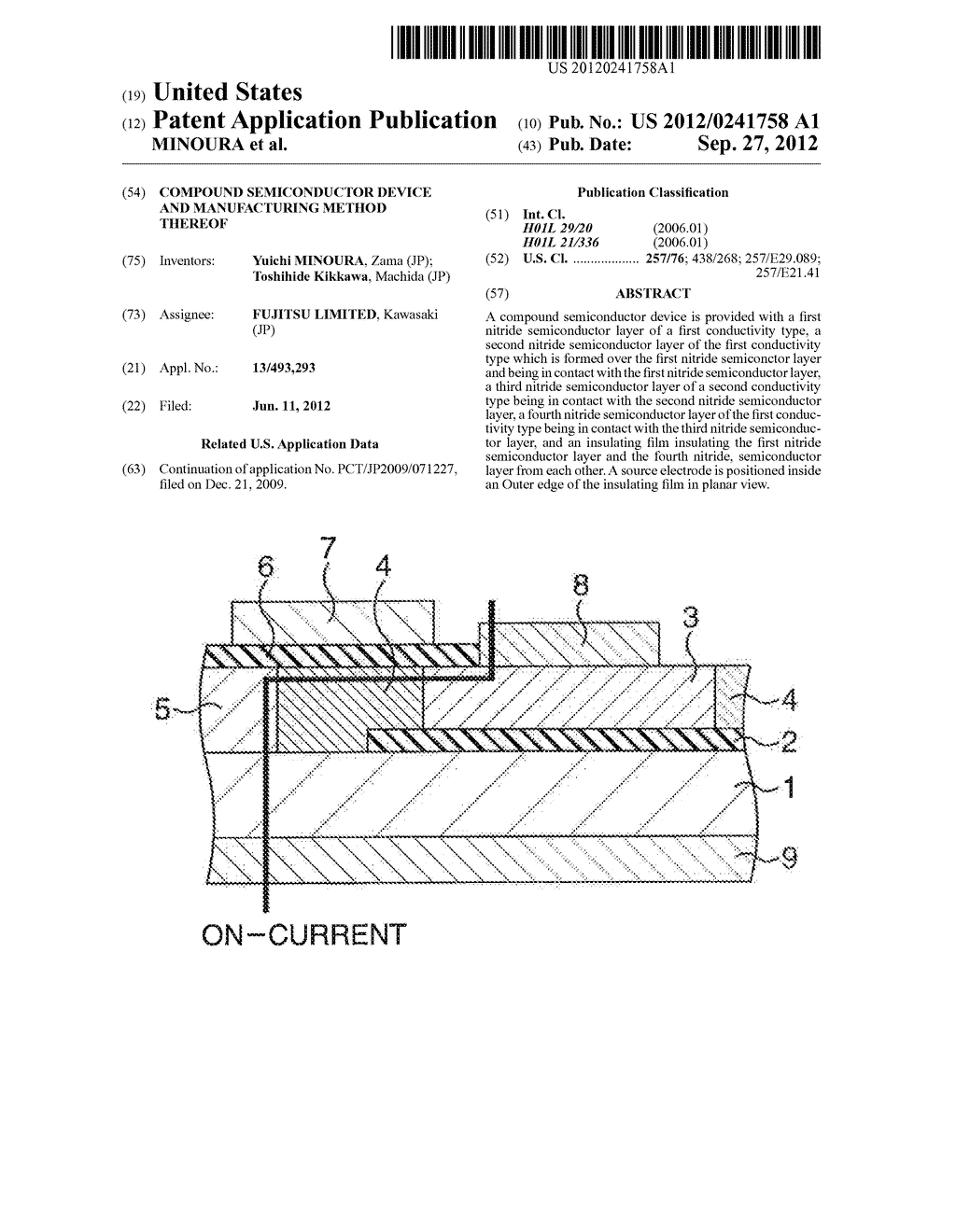 COMPOUND SEMICONDUCTOR DEVICE AND MANUFACTURING METHOD THEREOF - diagram, schematic, and image 01