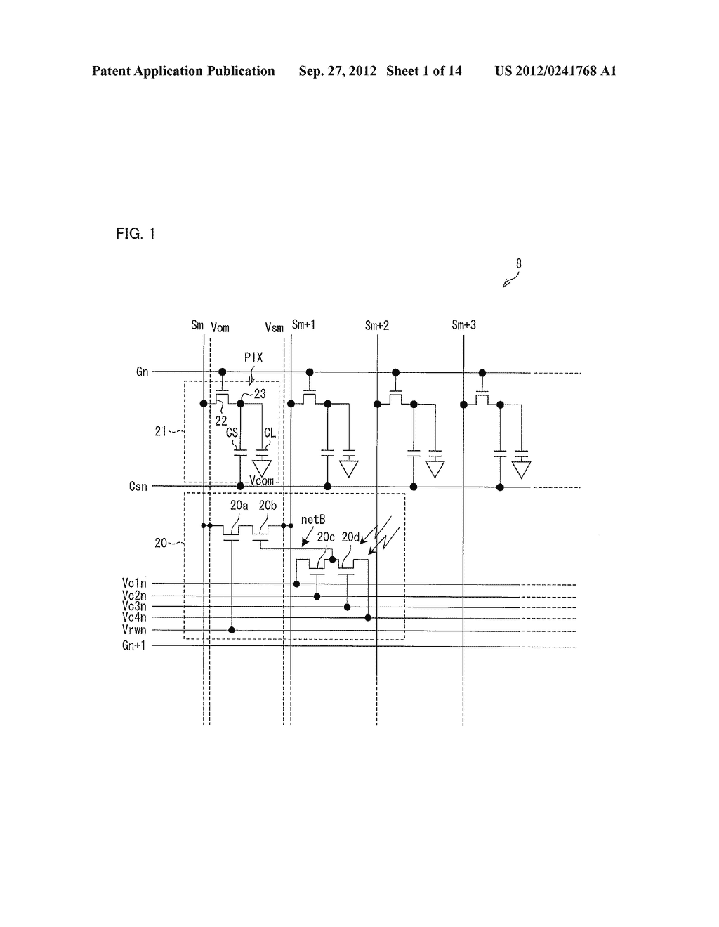 OPTICAL SENSOR CIRCUIT, DISPLAY PANEL, DISPLAY DEVICE, AND METHOD FOR     DRIVING AN OPTICAL SENSOR CIRCUIT - diagram, schematic, and image 02