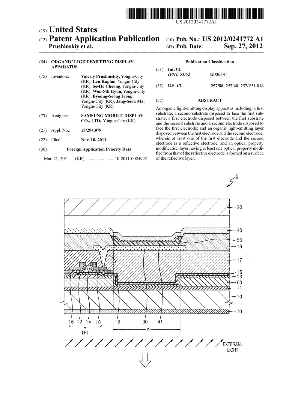 ORGANIC LIGHT-EMITTING DISPLAY APPARATUS - diagram, schematic, and image 01