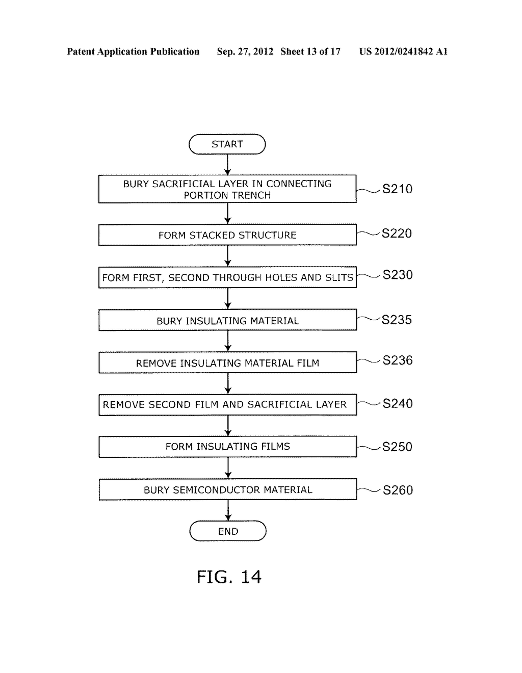 NONVOLATILE SEMICONDUCTOR MEMORY DEVICE AND METHOD FOR MANUFACTURING SAME - diagram, schematic, and image 14