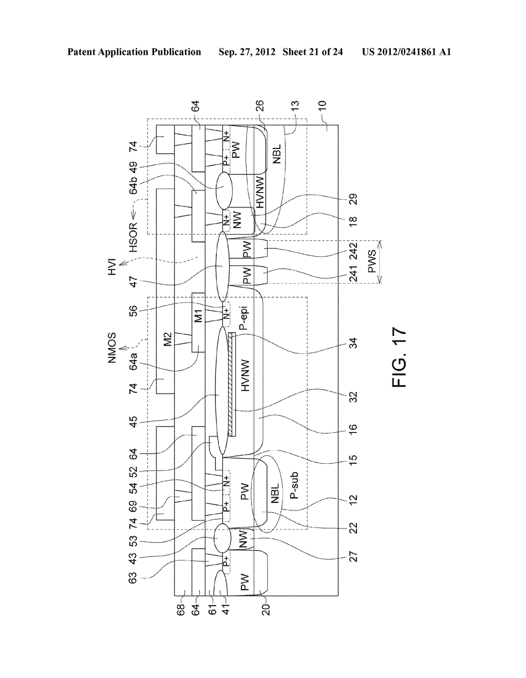 Ultra-High Voltage N-Type-Metal-Oxide-Semiconductor (UHV NMOS) Device and     Methods of Manufacturing the same - diagram, schematic, and image 22