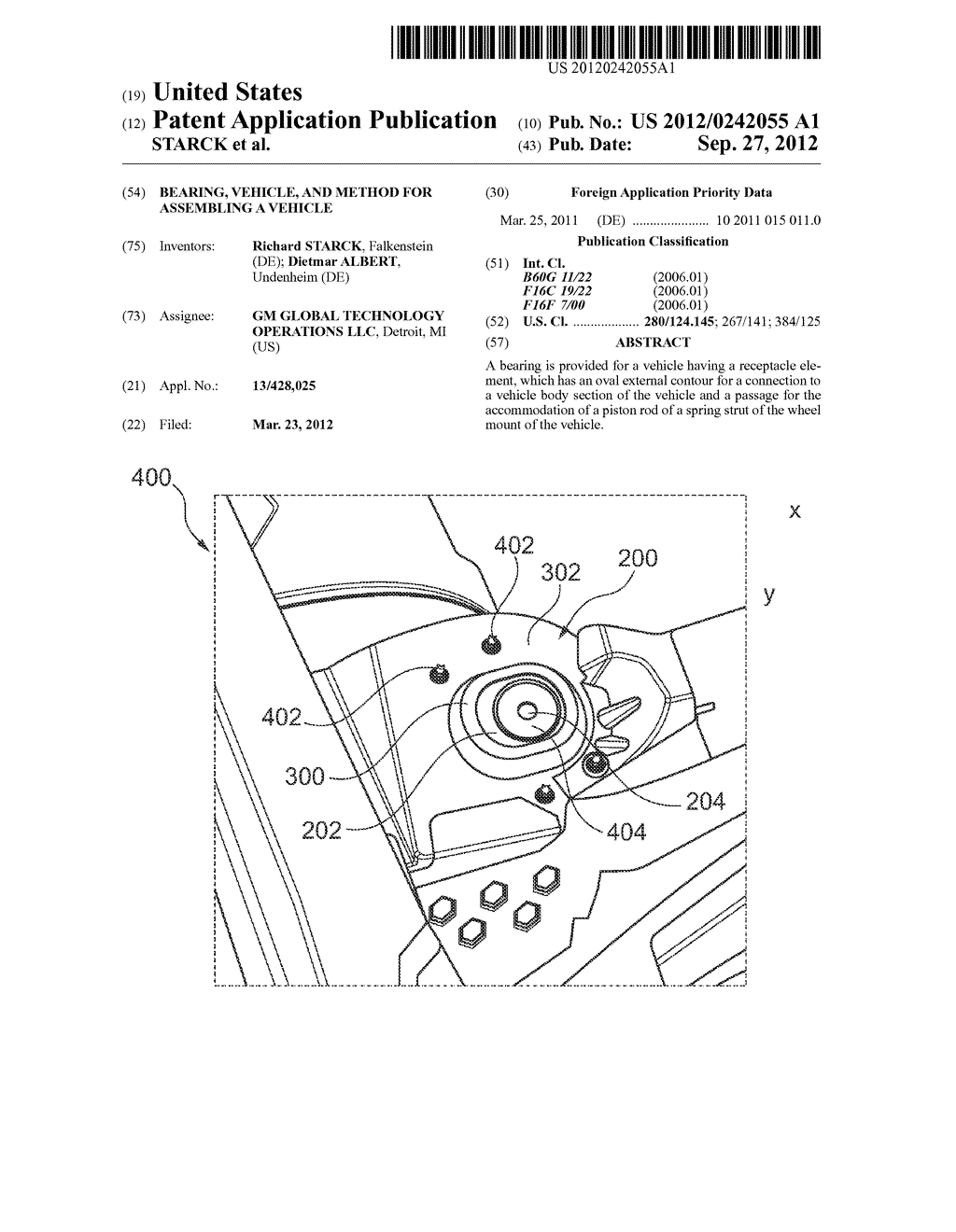 BEARING, VEHICLE, AND METHOD FOR ASSEMBLING A VEHICLE - diagram, schematic, and image 01
