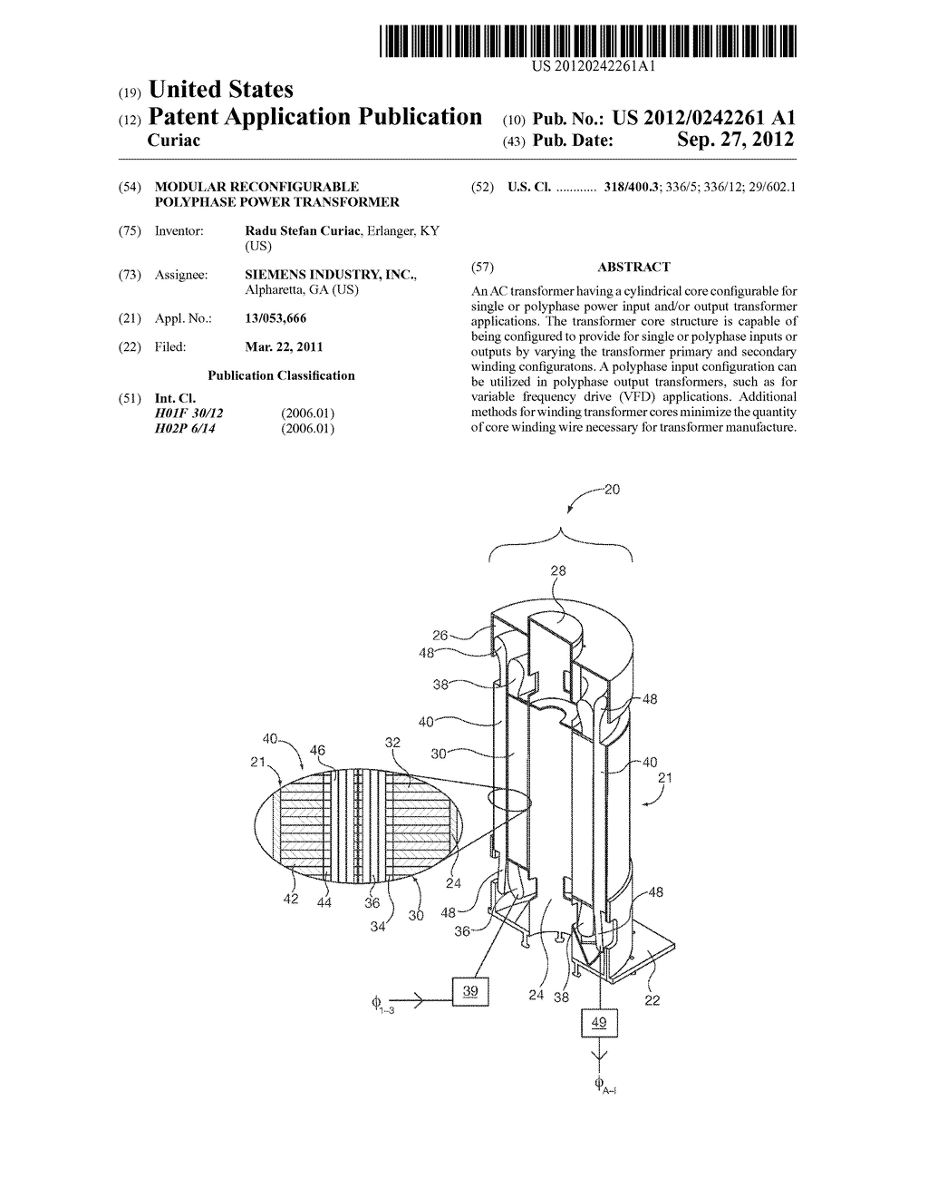 MODULAR RECONFIGURABLE POLYPHASE POWER TRANSFORMER - diagram, schematic, and image 01