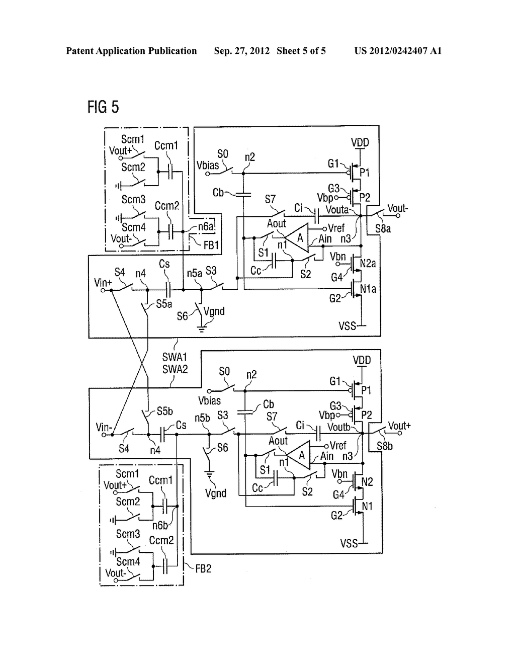 Switched Amplifier Circuit Arrangement and Method for Switched     Amplification - diagram, schematic, and image 06