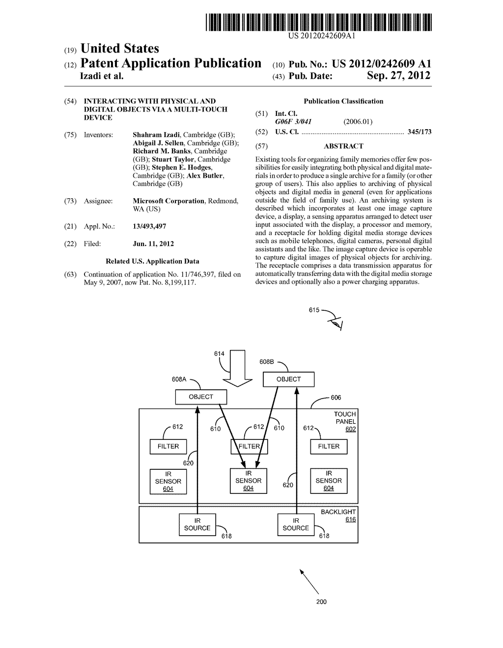 Interacting With Physical and Digital Objects Via a Multi-Touch Device - diagram, schematic, and image 01