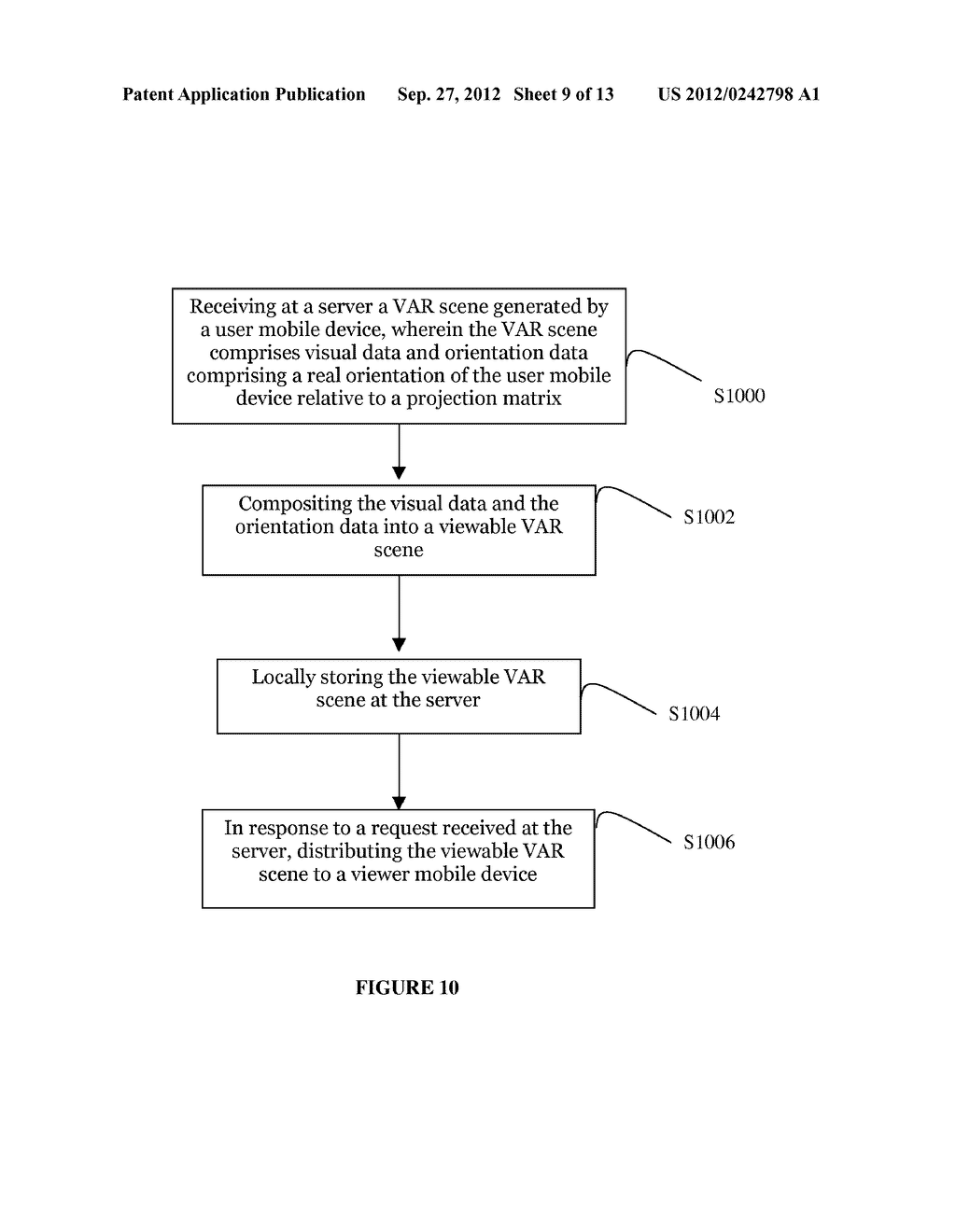 SYSTEM AND METHOD FOR SHARING VIRTUAL AND AUGMENTED REALITY SCENES BETWEEN     USERS AND VIEWERS - diagram, schematic, and image 10