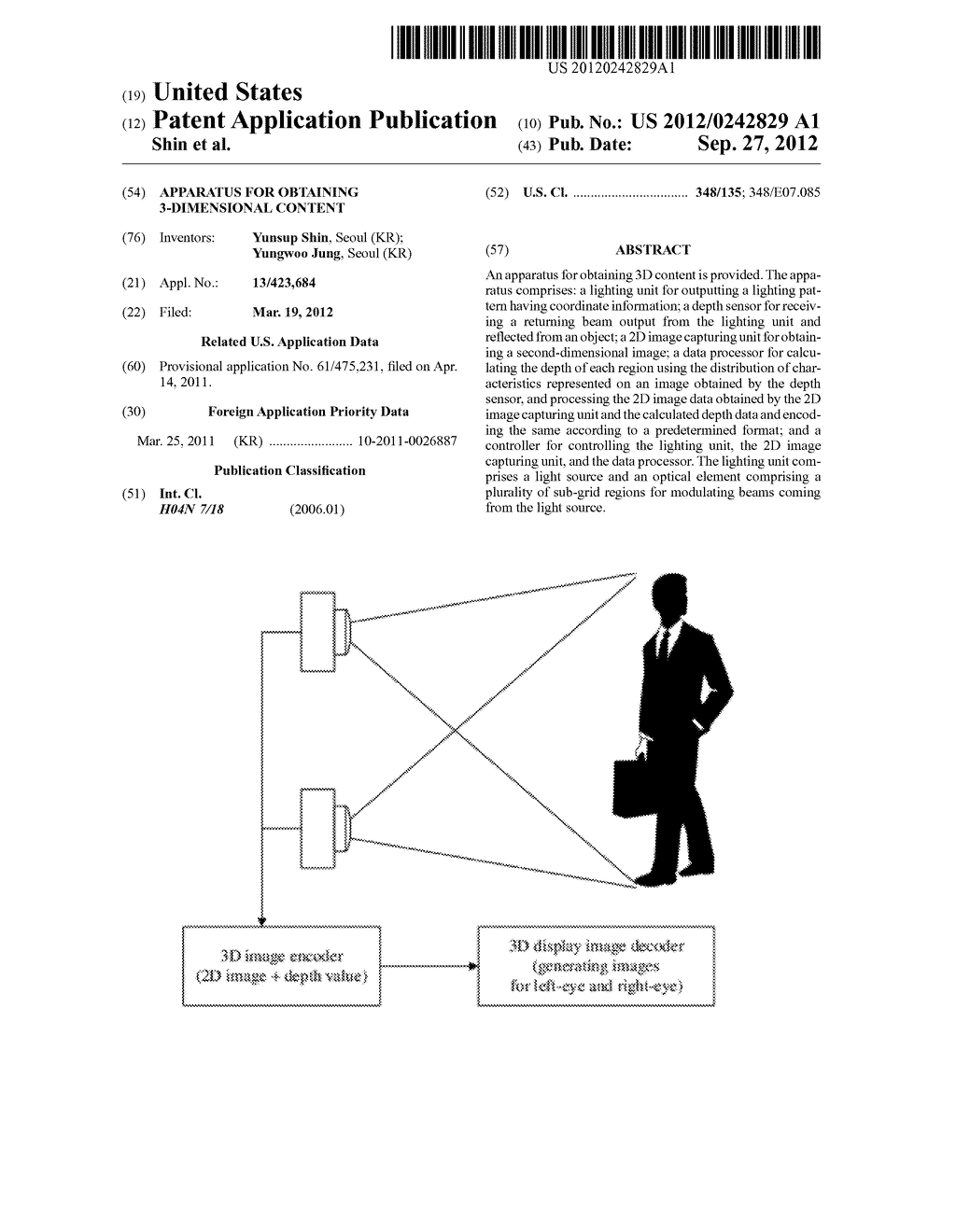 APPARATUS FOR OBTAINING 3-DIMENSIONAL CONTENT - diagram, schematic, and image 01