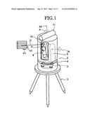 GUIDE LIGHT DEVICE, SURVEY APPARATUS HAVING THE GUIDE LIGHT DEVICE, SURVEY     SYSTEM USING THE SURVEY APPARATUS, SURVEY POLE USED IN THE SURVEY SYSTEM,     AND MOBILE WIRELESS TRANSCEIVER USED IN THE SURVEY SYSTEM diagram and image