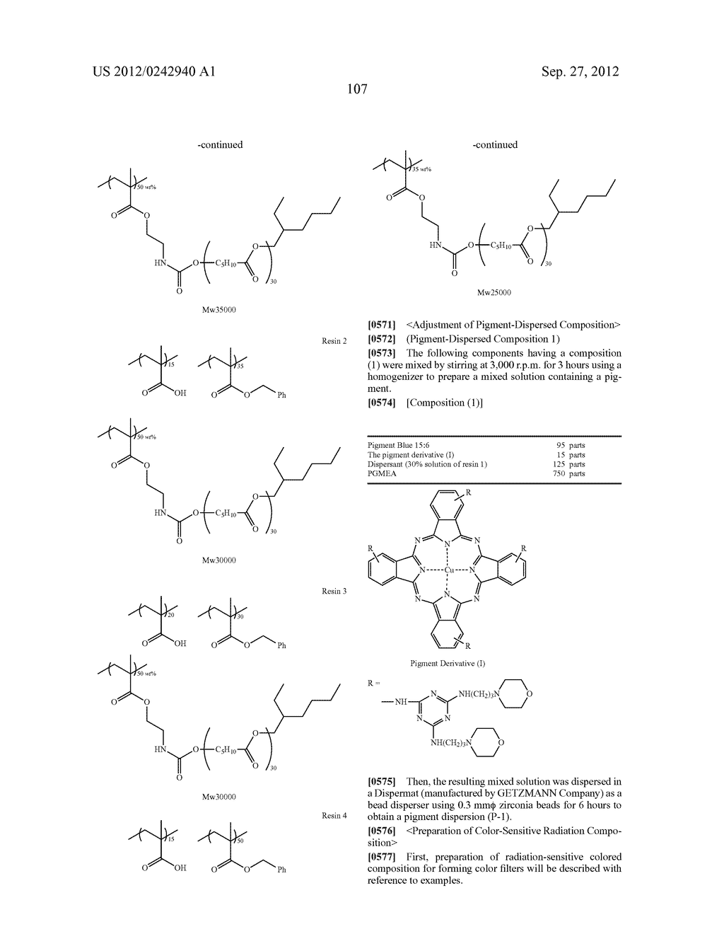 RADIATION-SENSITIVE COLORED COMPOSITION, COLOR FILTER, METHOD FOR     PRODUCING A COLOR PATTERN, METHOD FOR PRODUCING COLOR FILTER, SOLID-STATE     IMAGING DEVICE, AND LIQUID CRYSTAL DISPLAY APPARATUS - diagram, schematic, and image 108