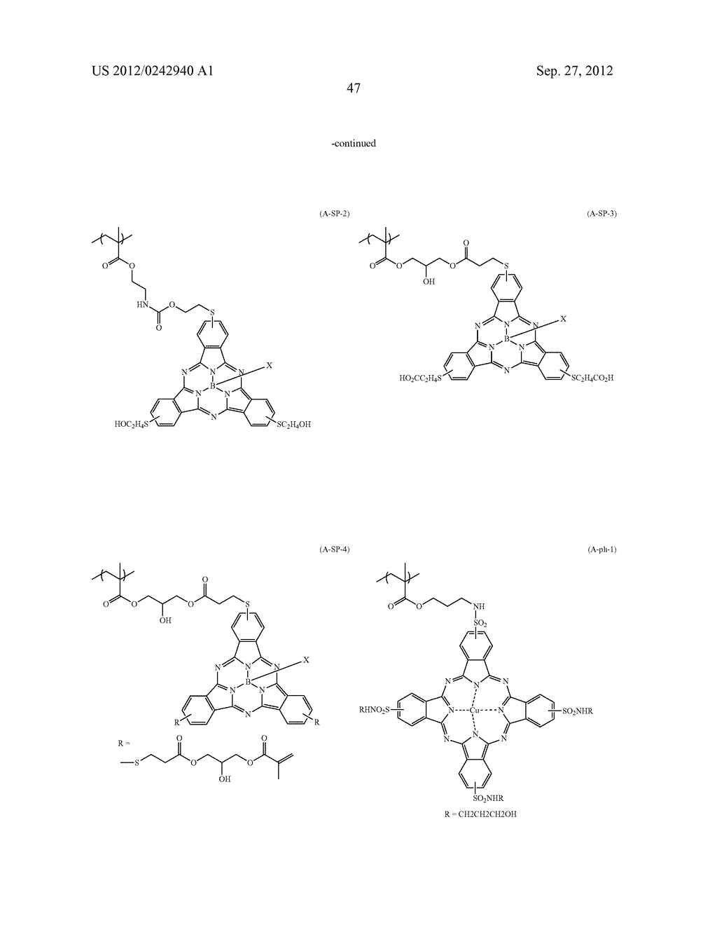 RADIATION-SENSITIVE COLORED COMPOSITION, COLOR FILTER, METHOD FOR     PRODUCING A COLOR PATTERN, METHOD FOR PRODUCING COLOR FILTER, SOLID-STATE     IMAGING DEVICE, AND LIQUID CRYSTAL DISPLAY APPARATUS - diagram, schematic, and image 48