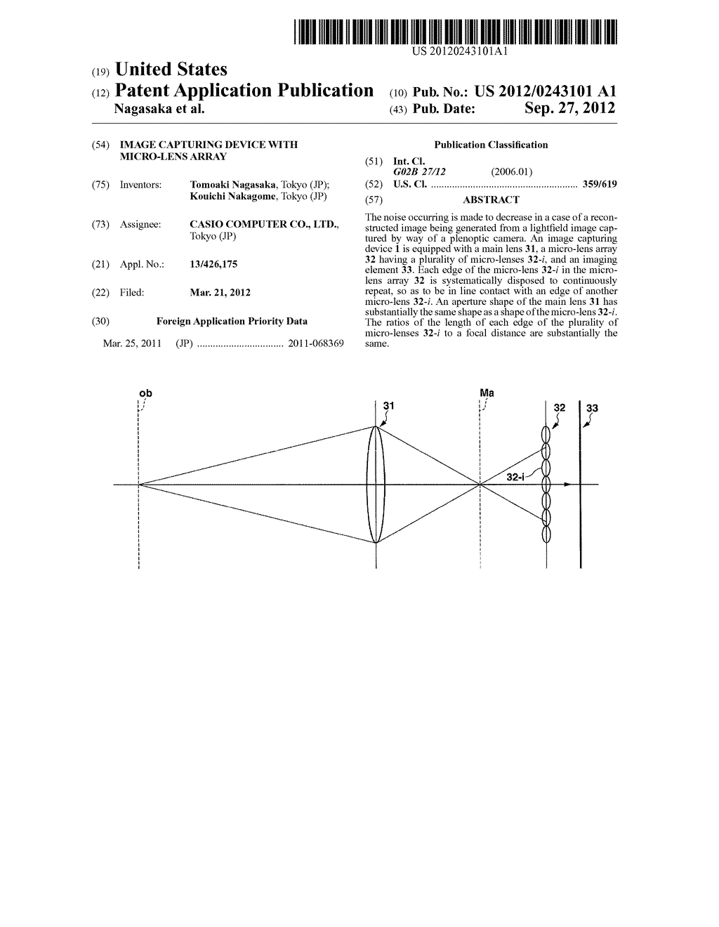 IMAGE CAPTURING DEVICE WITH MICRO-LENS ARRAY - diagram, schematic, and image 01