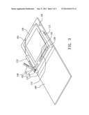 ELECTRONIC BOOK DEVICE INTEGRATED WITH A MAGNETIC PEN RACK diagram and image