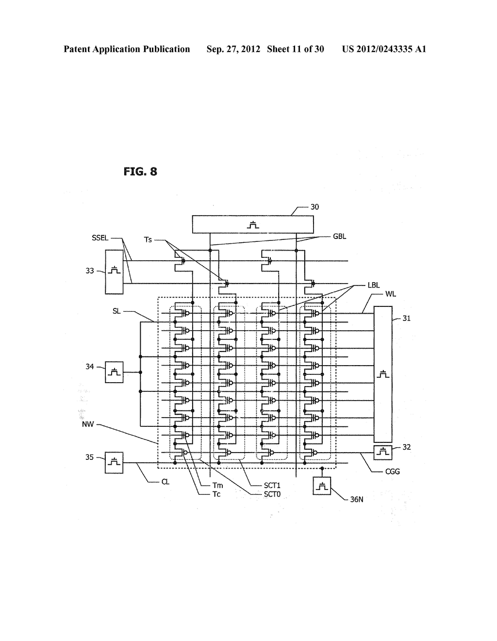 NON-VOLATILE SEMICONDUCTOR MEMORY WITH BIT LINE HIERARCHY - diagram, schematic, and image 12