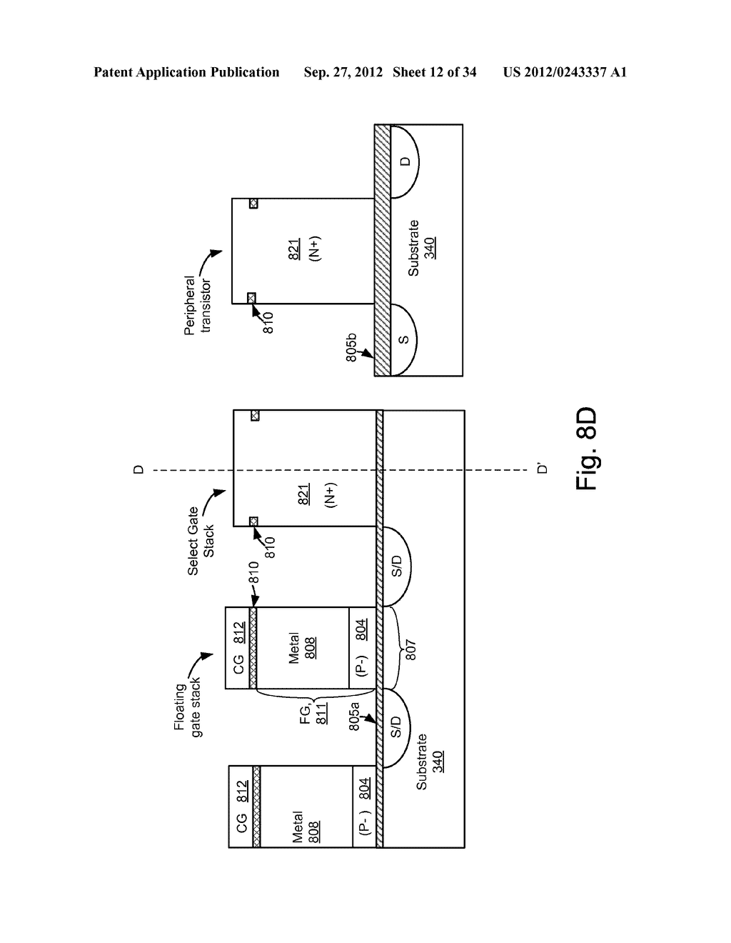 P-/METAL FLOATING GATE NON-VOLATILE STORAGE ELEMENT - diagram, schematic, and image 13