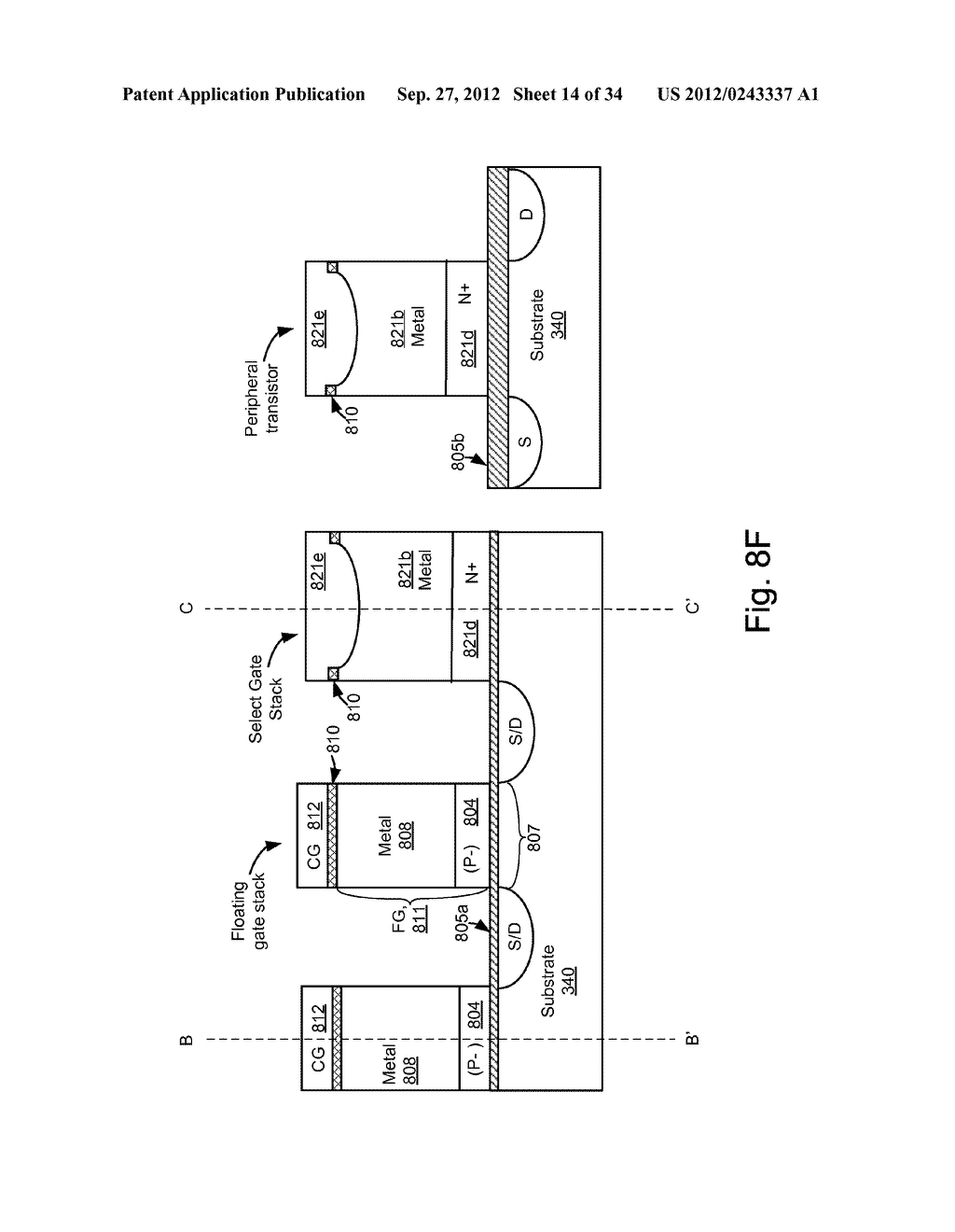 P-/METAL FLOATING GATE NON-VOLATILE STORAGE ELEMENT - diagram, schematic, and image 15