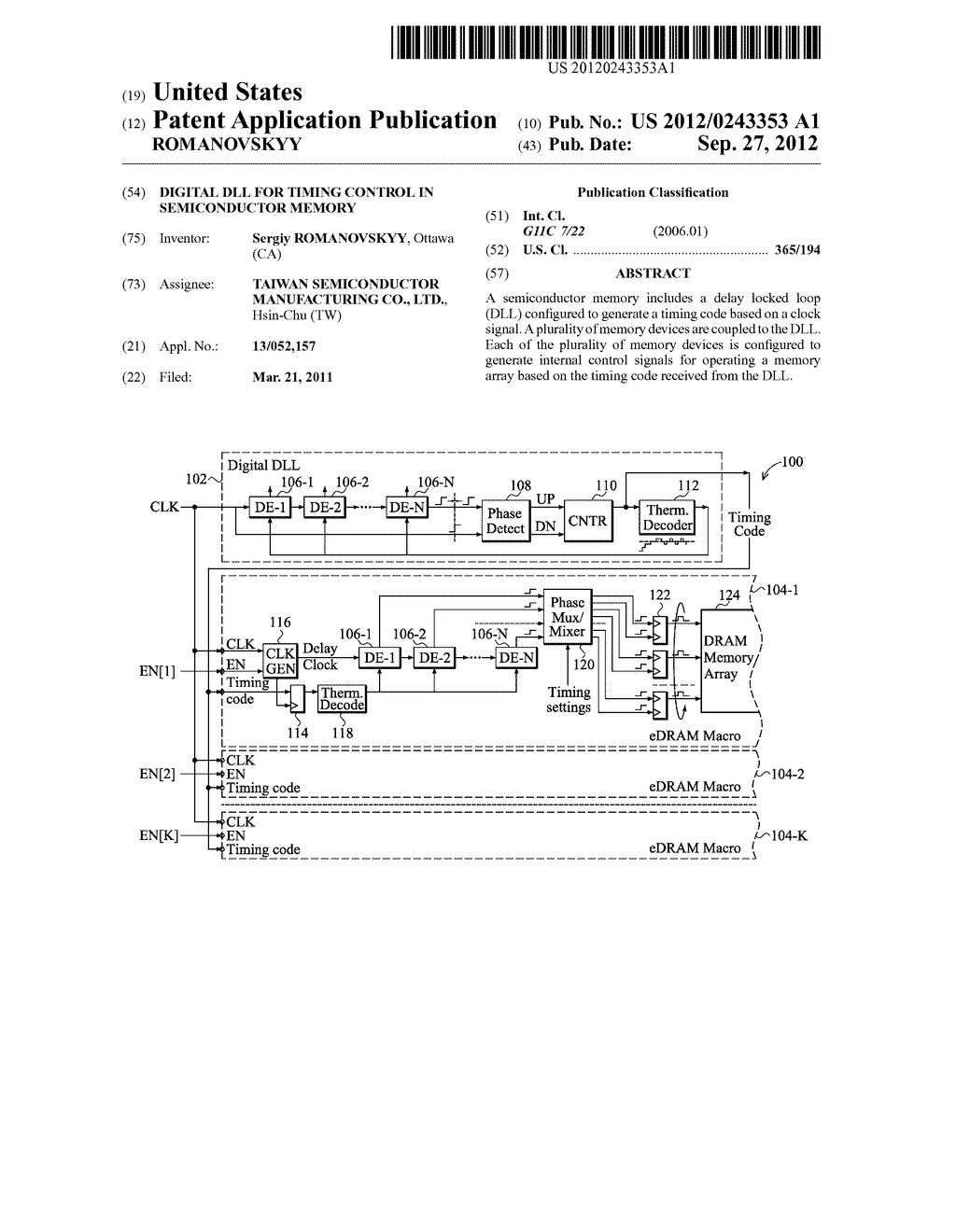 DIGITAL DLL FOR TIMING CONTROL IN SEMICONDUCTOR MEMORY - diagram, schematic, and image 01