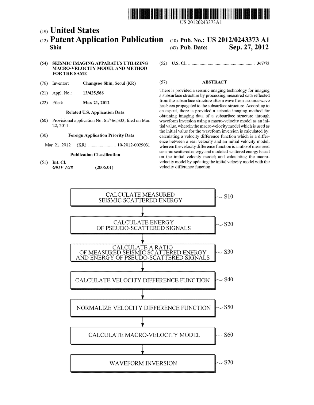 SEISMIC IMAGING APPARATUS UTILIZING MACRO-VELOCITY MODEL AND METHOD FOR     THE SAME - diagram, schematic, and image 01