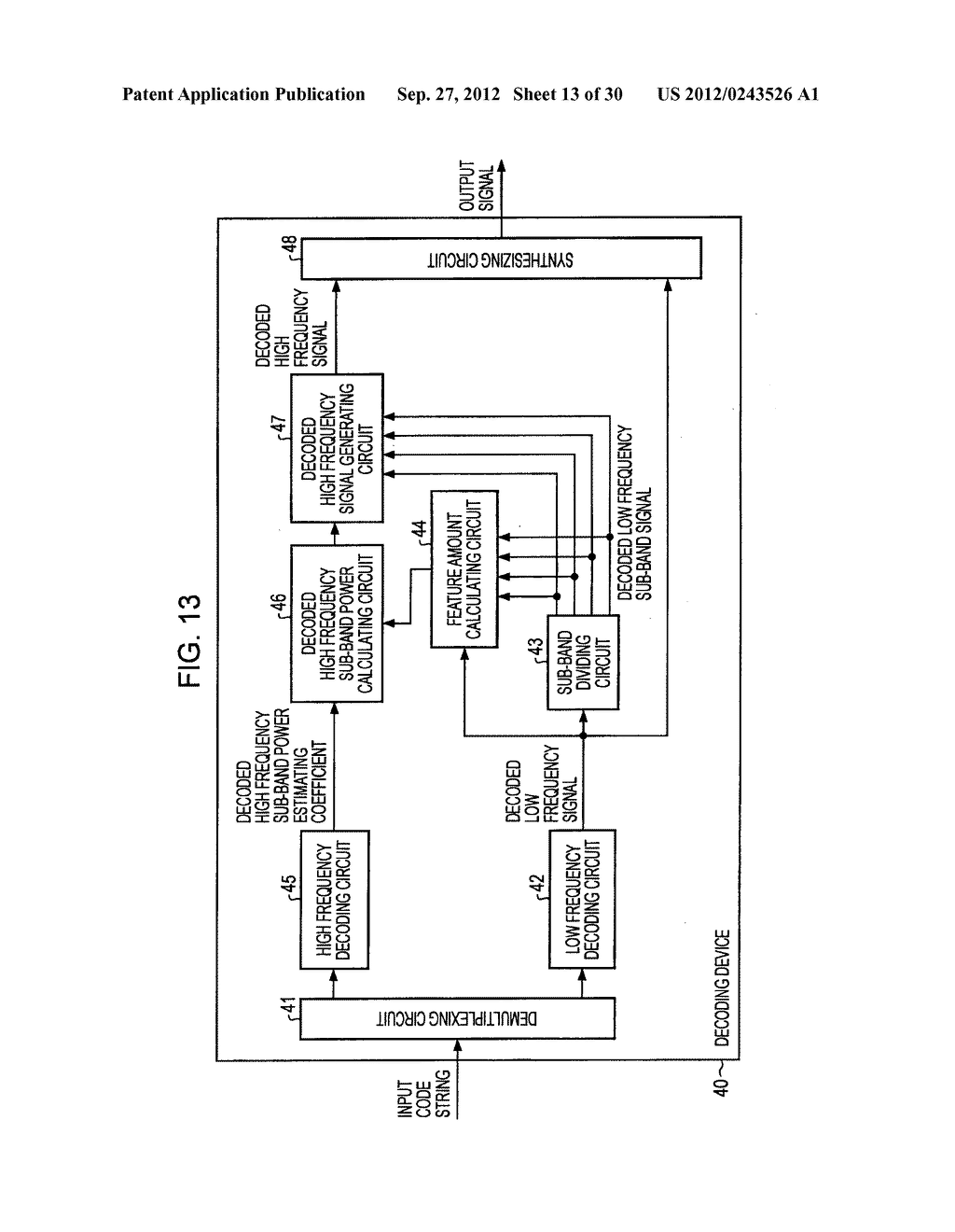 FREQUENCY BAND EXTENDING DEVICE AND METHOD, ENCODING DEVICE AND METHOD,     DECODING DEVICE AND METHOD, AND PROGRAM - diagram, schematic, and image 14