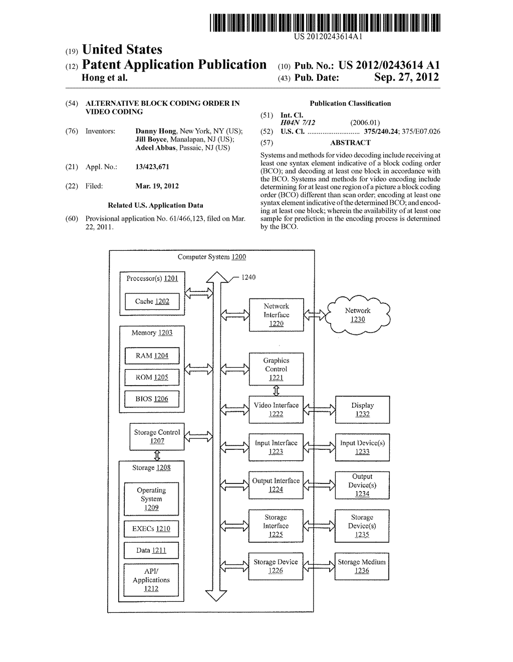 ALTERNATIVE BLOCK CODING ORDER IN VIDEO CODING - diagram, schematic, and image 01