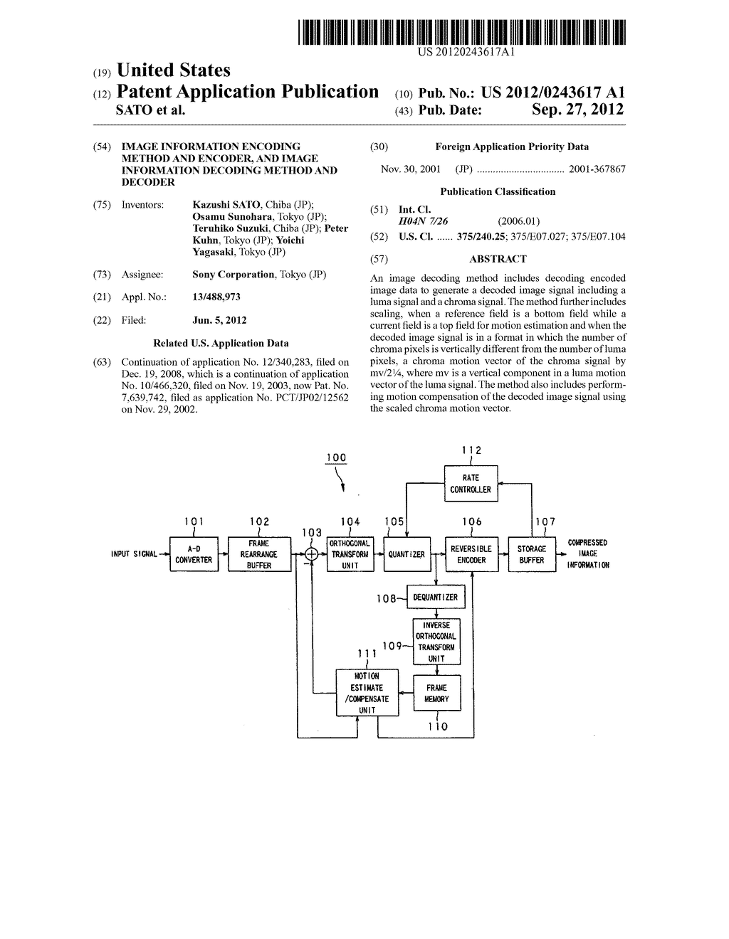 IMAGE INFORMATION ENCODING METHOD AND ENCODER, AND IMAGE INFORMATION     DECODING METHOD AND DECODER - diagram, schematic, and image 01