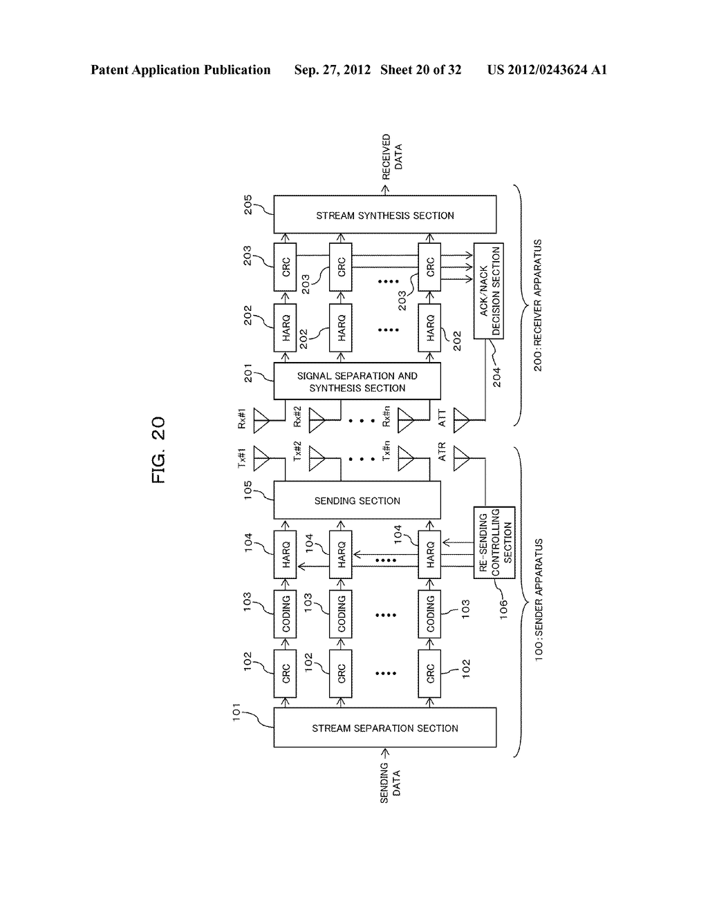 TRANSMISSION CONTROLLING METHOD, SENDER APPARATUS AND RECEIVER APPARATUS     FOR WIRELESS COMMUNICATION SYSTEM - diagram, schematic, and image 21