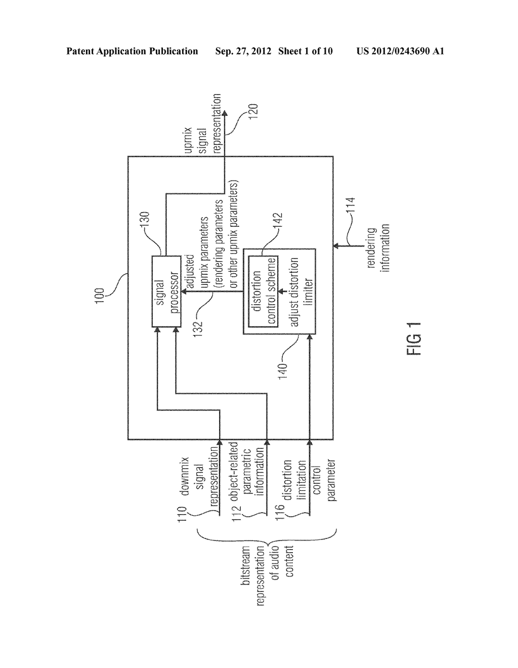 APPARATUS FOR PROVIDING AN UPMIX SIGNAL REPRESENTATION ON THE BASIS OF A     DOWNMIX SIGNAL REPRESENTATION, APPARATUS FOR PROVIDING A BITSTREAM     REPRESENTING A MULTI-CHANNEL AUDIO SIGNAL, METHODS, COMPUTER PROGRAM AND     BITSTREAM USING A DISTORTION CONTROL SIGNALING - diagram, schematic, and image 02