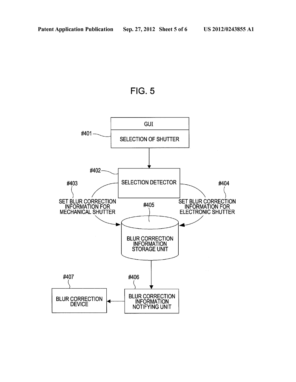 IMAGE PICKUP APPARATUS AND LENS APPARATUS HAVING MECHANICAL AND ELECTRONIC     SHUTTERS WHERE BLUR CORRECTION IS ADJUSTED ACCORDING TO SHUTTER MODE - diagram, schematic, and image 06