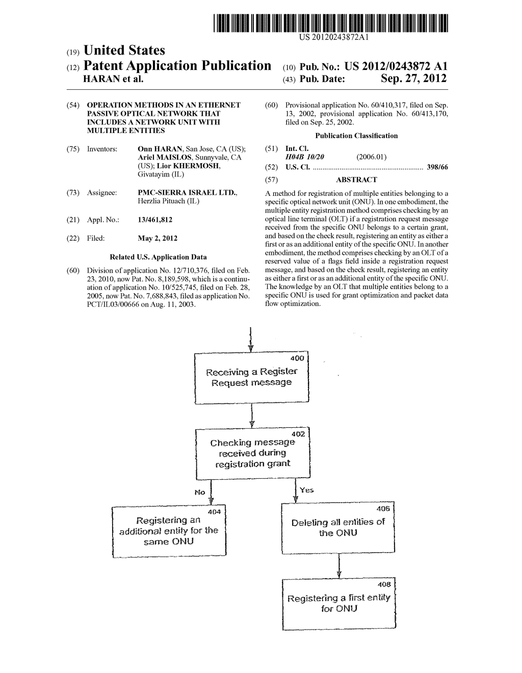 OPERATION METHODS IN AN ETHERNET PASSIVE OPTICAL  NETWORK THAT INCLUDES A     NETWORK UNIT WITH MULTIPLE  ENTITIES - diagram, schematic, and image 01