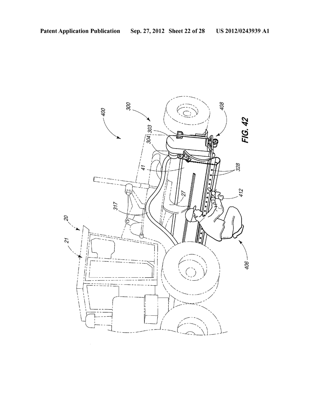 APPARATUSES AND SYSTEMS FOR SERVICING ROADWAYS, AND METHODS FOR REMOVING     APPARATUSES AND SYSTEMS FROM PRIME MOVERS - diagram, schematic, and image 23