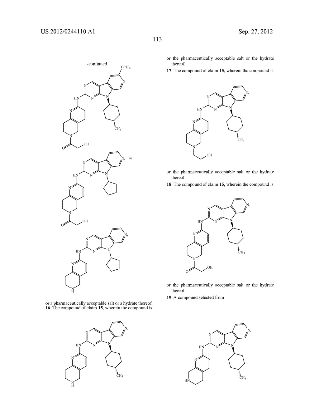 FUSED TRICYCLIC DUAL INHIBITORS OF CDK 4/6 AND FLT3 - diagram, schematic, and image 117