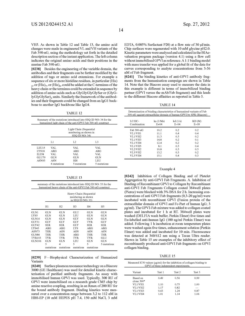 NOVEL ANTAGONIST ANTIBODIES AND THEIR FAB FRAGMENTS AGAINST GPVI AND USES     THEREOF - diagram, schematic, and image 38