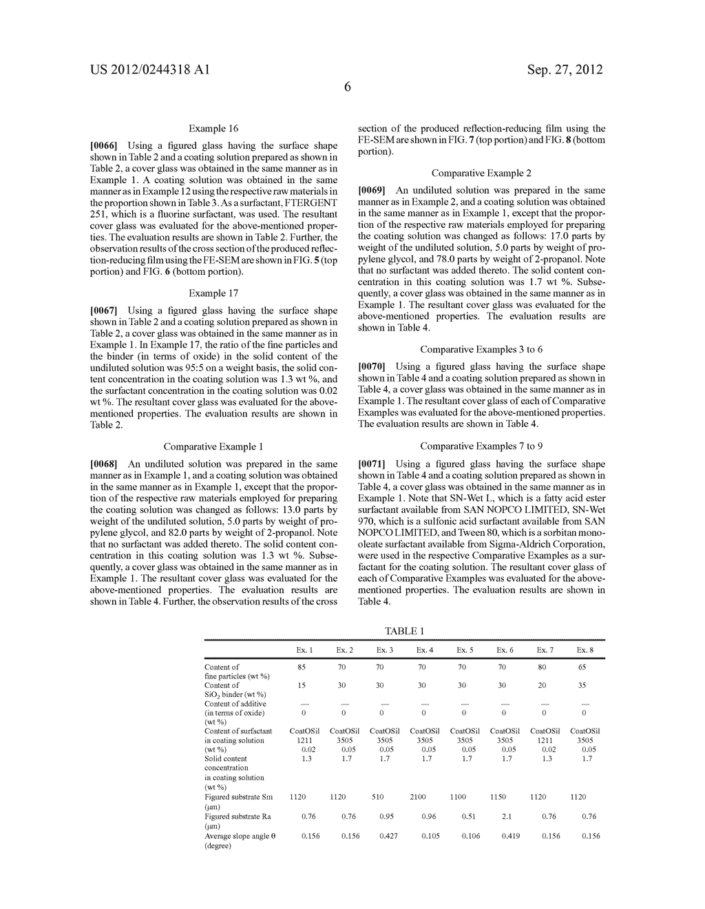 COVER GLASS FOR PHOTOELECTRIC CONVERSION DEVICES AND METHOD FOR PRODUCING     THE SAME - diagram, schematic, and image 12