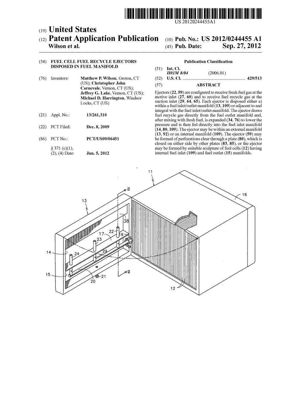 FUEL CELL FUEL RECYCLE EJECTORS DISPOSED IN FUEL MANIFOLD - diagram, schematic, and image 01