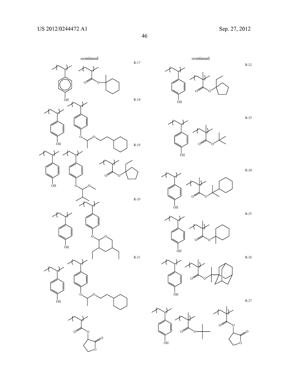 ACTINIC RAY-SENSITIVE OR RADIATION-SENSITIVE RESIN COMPOSITION, FILM     FORMED USING THE COMPOSITION AND PATTERN FORMING METHOD USING THE SAME - diagram, schematic, and image 47