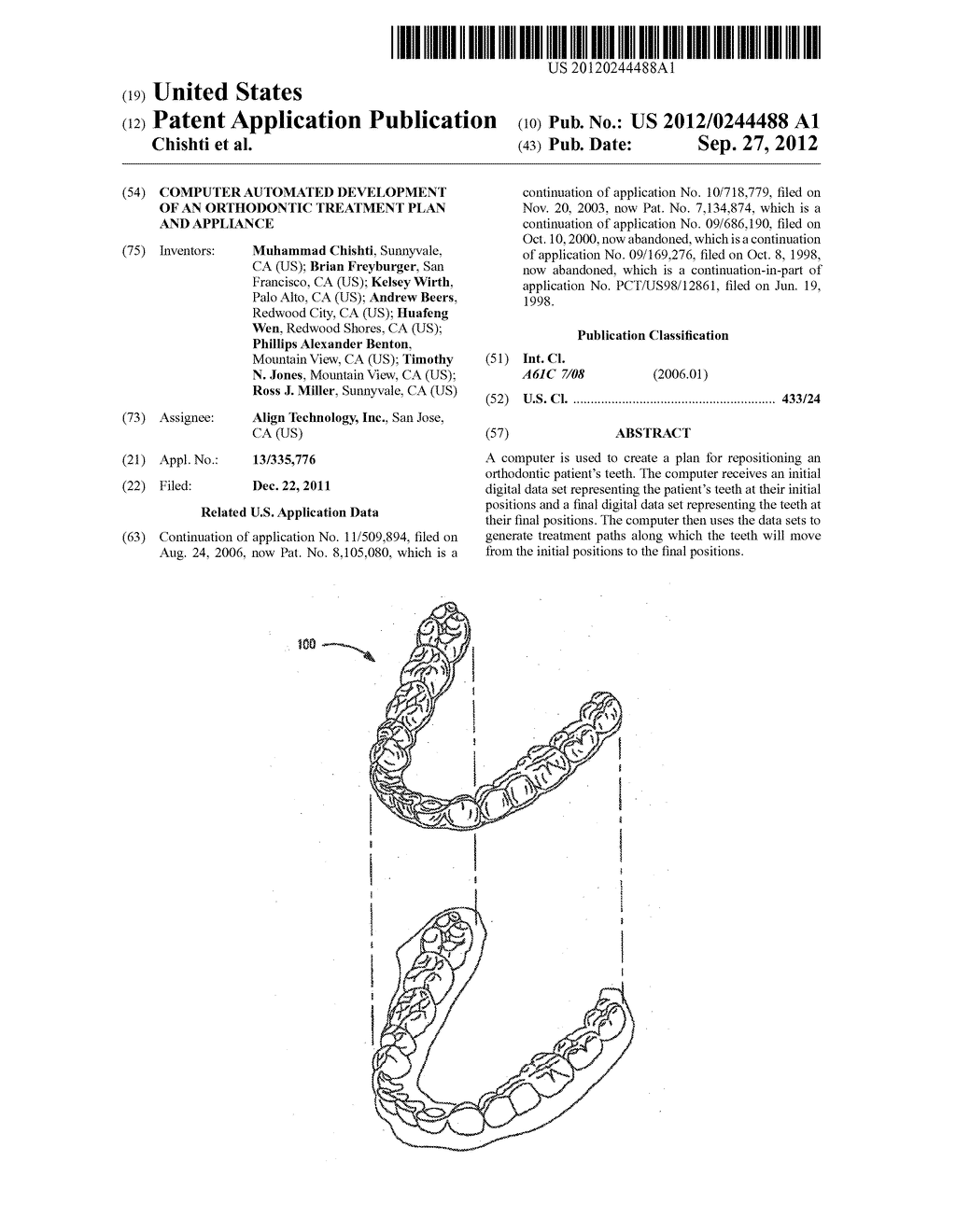 COMPUTER AUTOMATED DEVELOPMENT OF AN ORTHODONTIC TREATMENT PLAN AND     APPLIANCE - diagram, schematic, and image 01