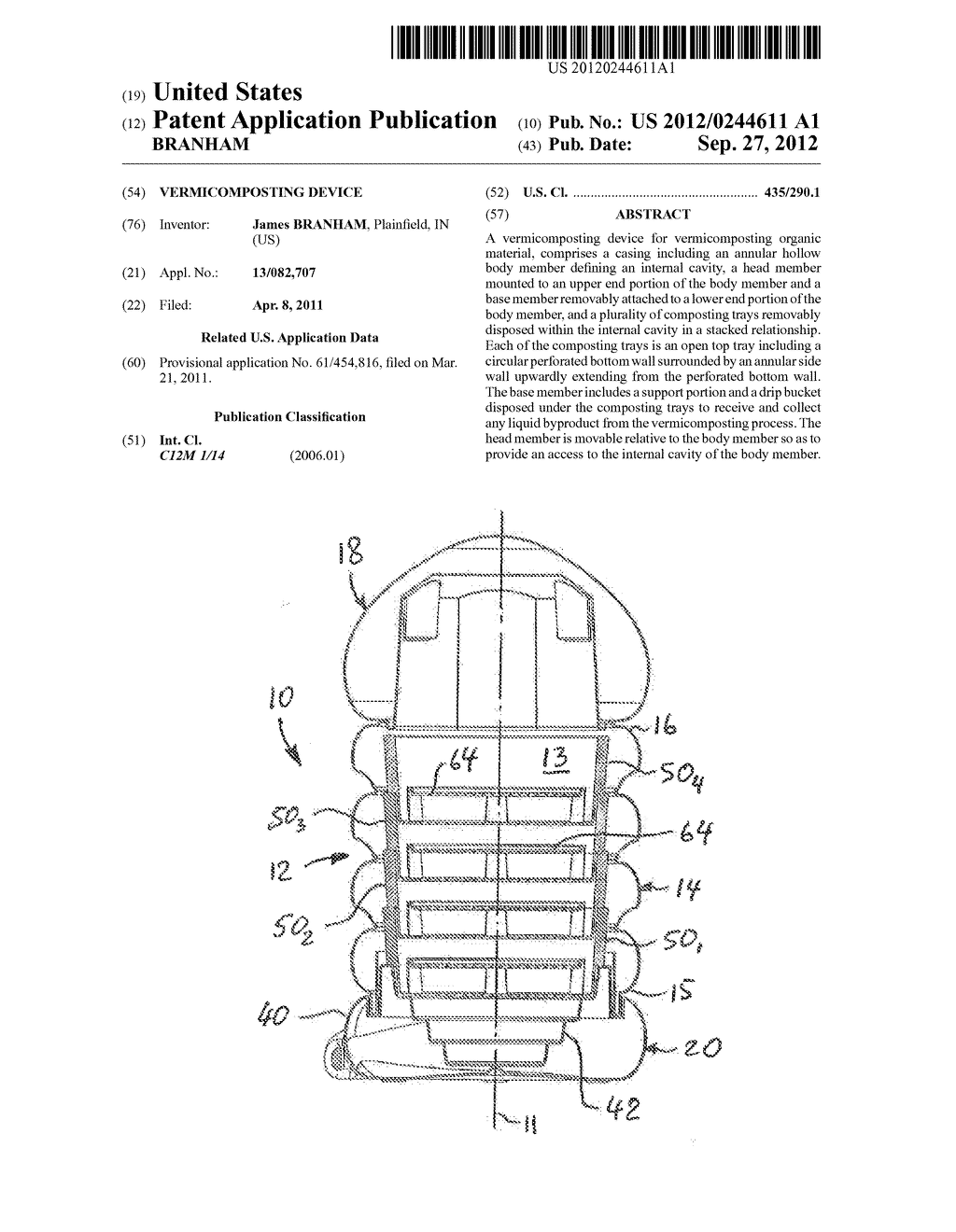 VERMICOMPOSTING DEVICE - diagram, schematic, and image 01