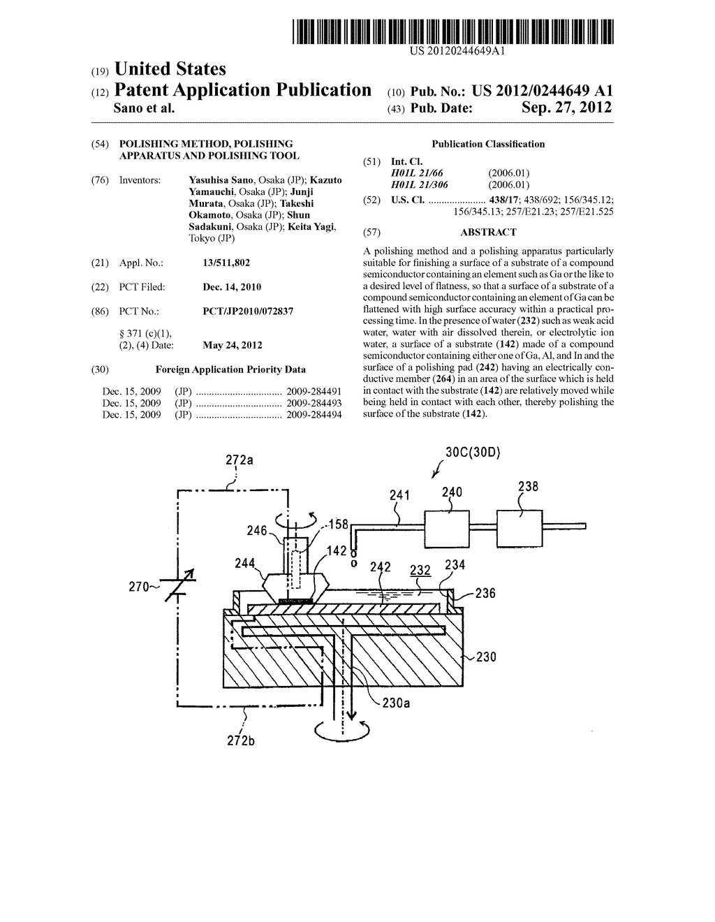 POLISHING METHOD, POLISHING APPARATUS AND POLISHING TOOL - diagram, schematic, and image 01