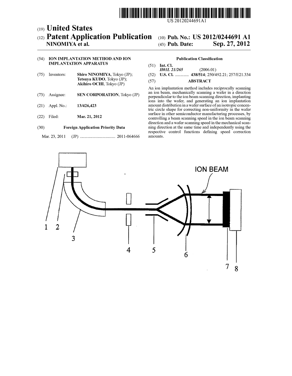 ION IMPLANTATION METHOD AND ION IMPLANTATION APPARATUS - diagram, schematic, and image 01