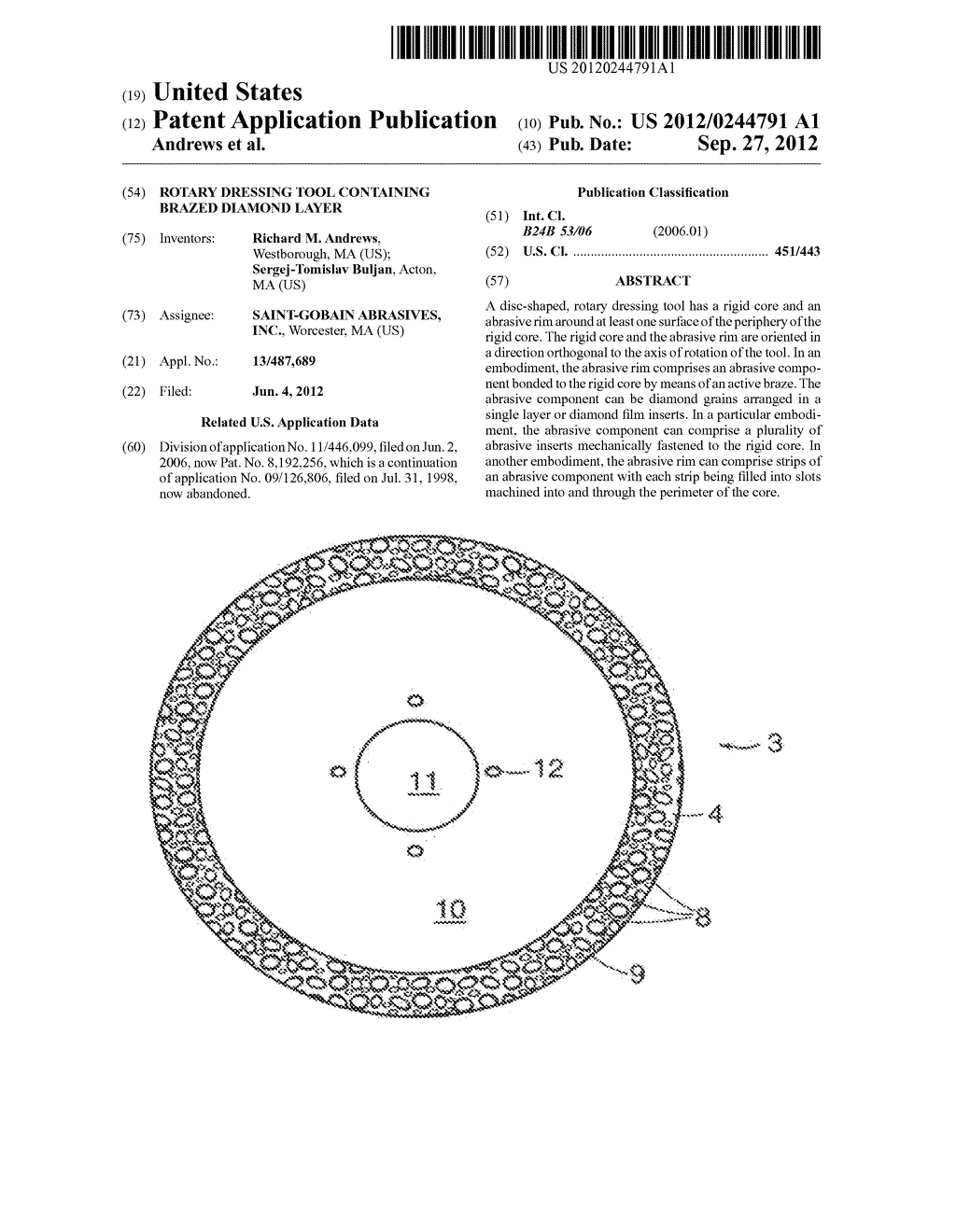 Rotary Dressing Tool Containing Brazed Diamond Layer - diagram, schematic, and image 01