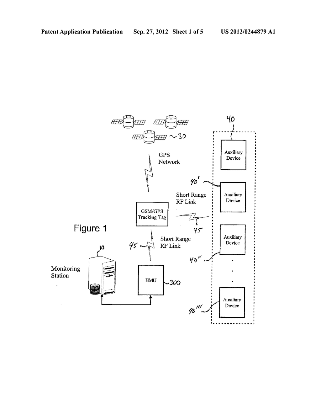 ACTIVE WIRELESS TAG AND AUXILIARY DEVICE FOR USE WITH MONITORING CENTER     FOR TRACKING INDIVIDUALS OR OBJECTS - diagram, schematic, and image 02