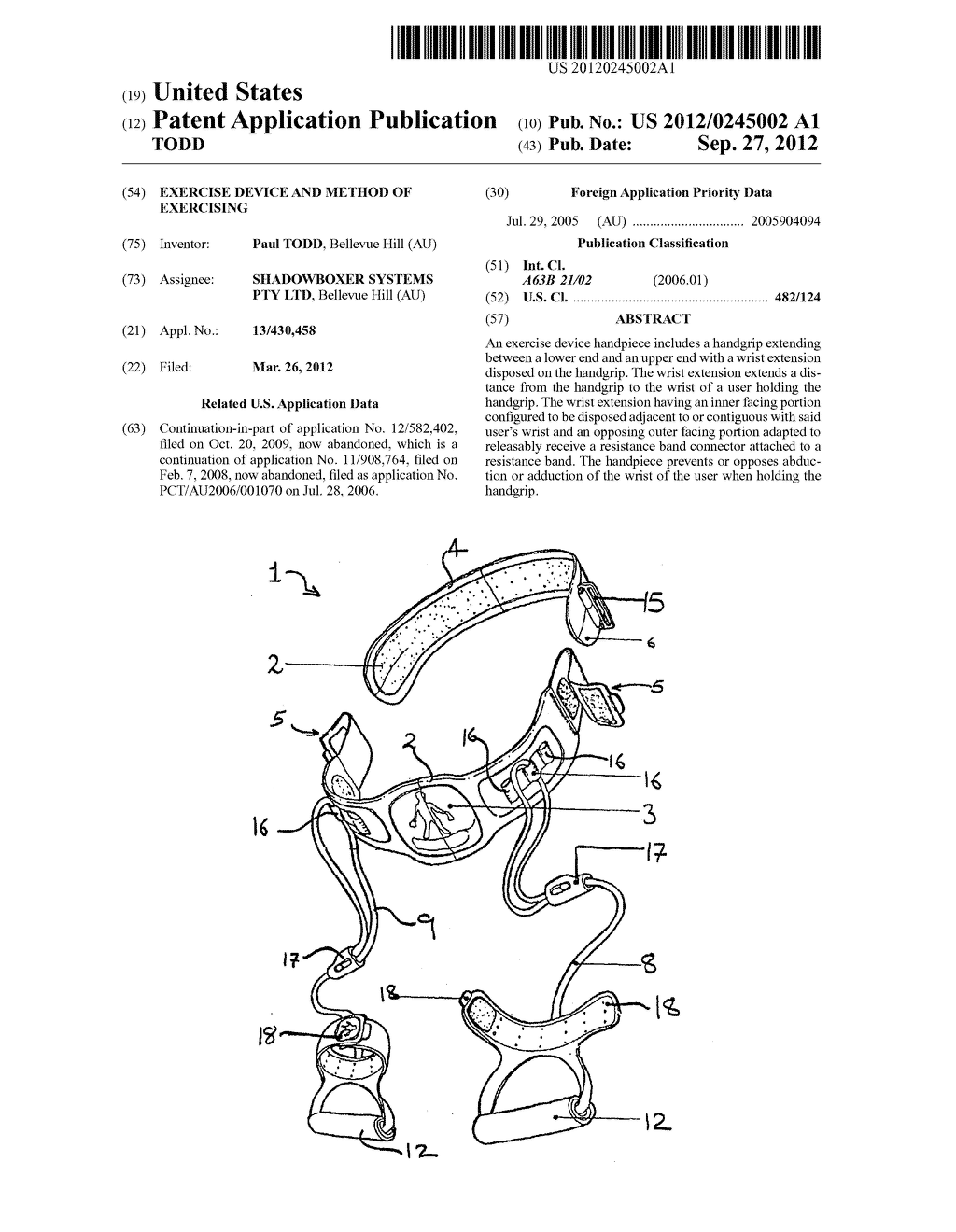 EXERCISE DEVICE AND METHOD OF EXERCISING - diagram, schematic, and image 01