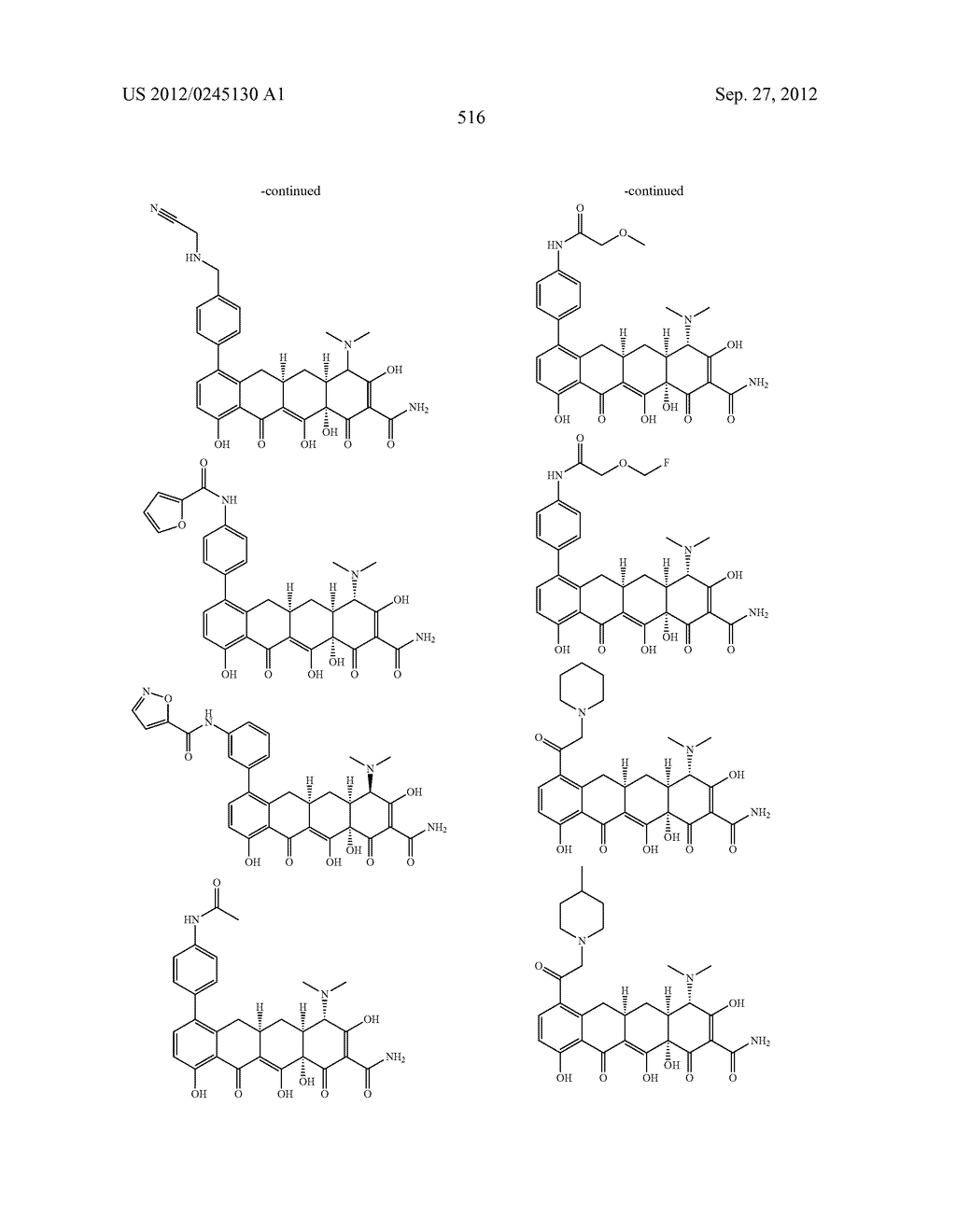 Methods of Using Substituted Tetracycline Compounds to Modulate RNA - diagram, schematic, and image 518