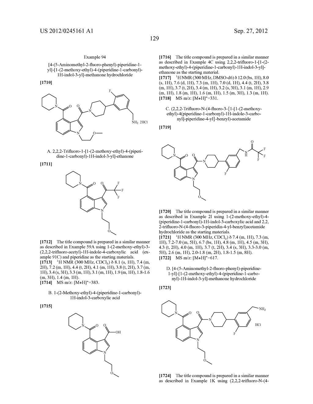 INDOLYL-PIPERIDINYL BENZYLAMINES AS BETA-TRYPTASE INHIBITORS - diagram, schematic, and image 130