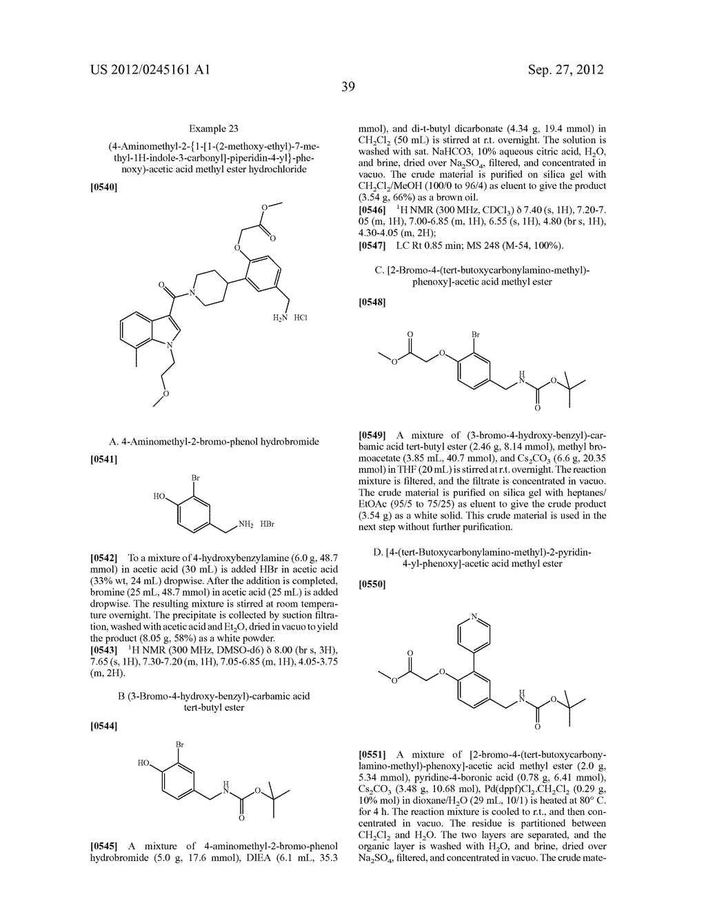 INDOLYL-PIPERIDINYL BENZYLAMINES AS BETA-TRYPTASE INHIBITORS - diagram, schematic, and image 40