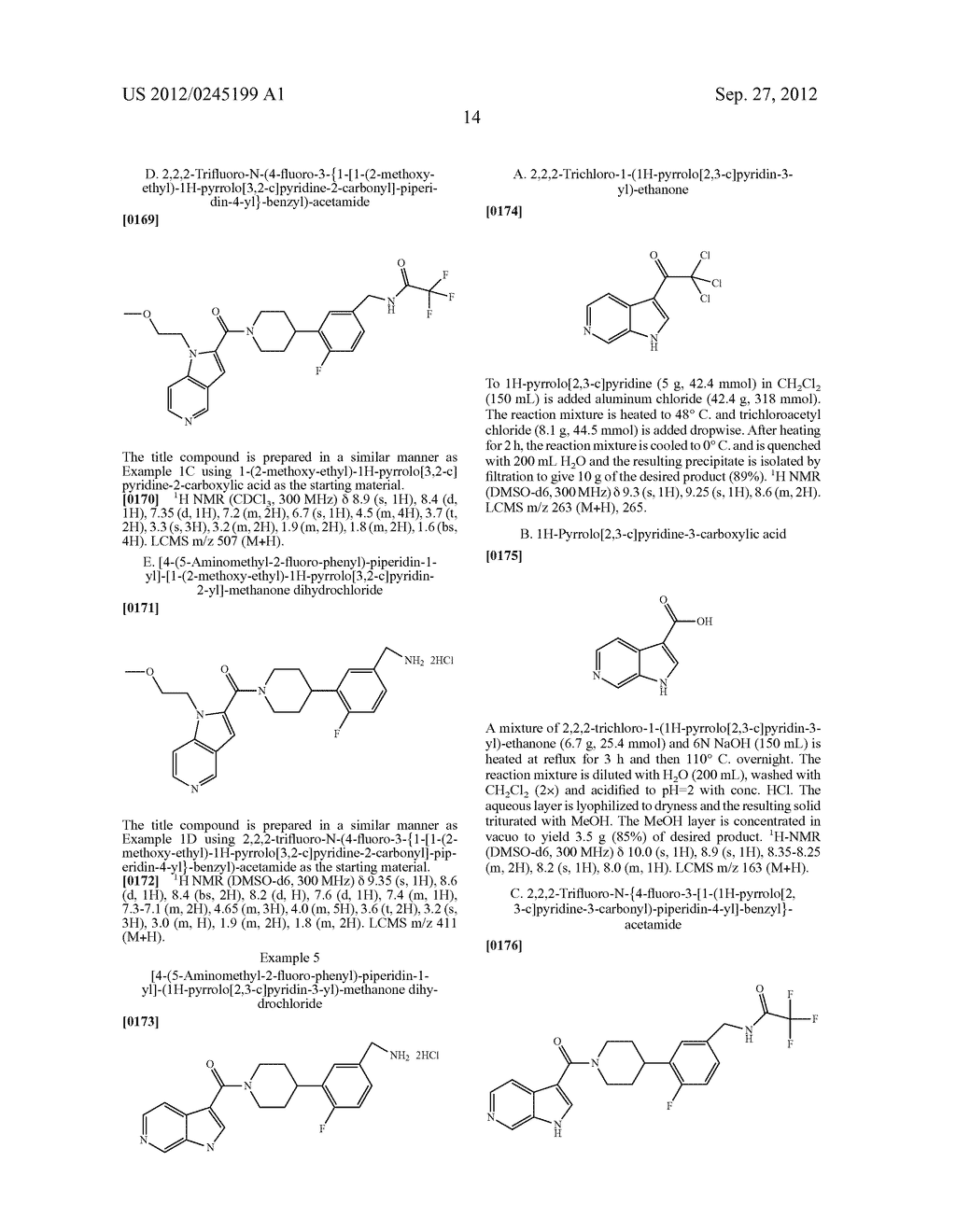 [4 [4-(AMINOMETHYL-2-FLUORO-PHENYL)-PIPERIDIN-1-YL]-(1H-PYRROLO-PYRIDIN-YL-    )-METHANONES AND SYNTHESIS THEREOF - diagram, schematic, and image 15